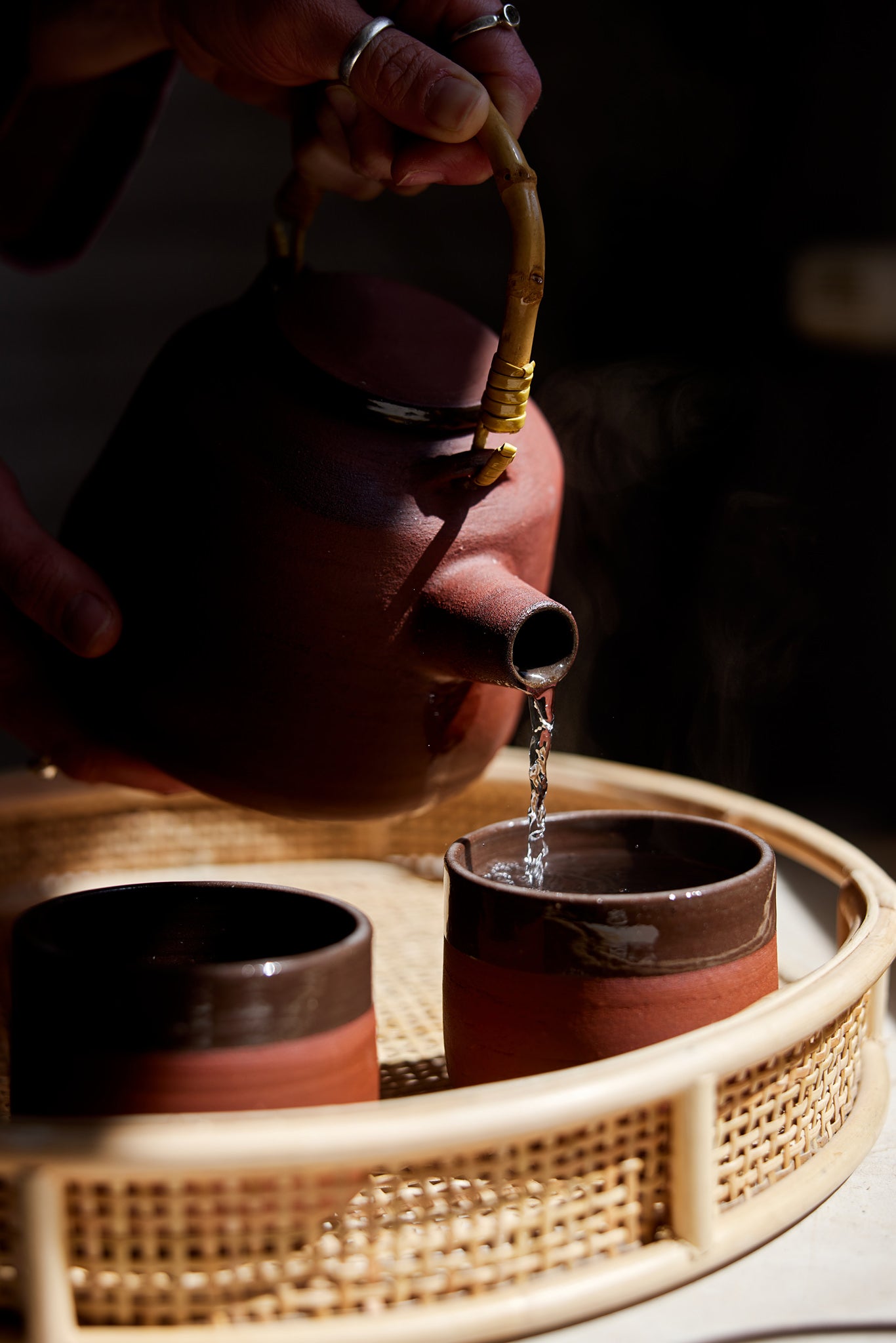 DEEP TERRA SET TEAPOT AND 2 CUPS